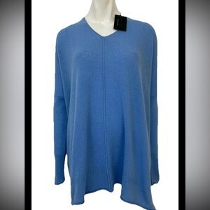 State Fusion V Neck Blue Sweater Size Medium NWT